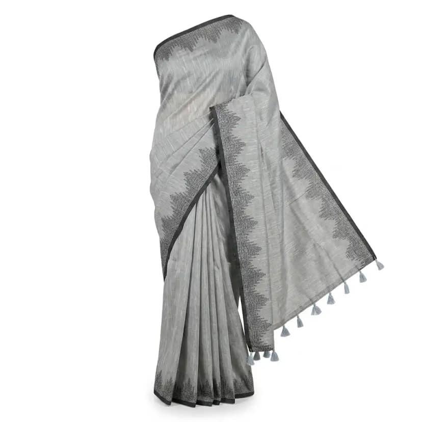 Light Grey Sambalpuri Saree