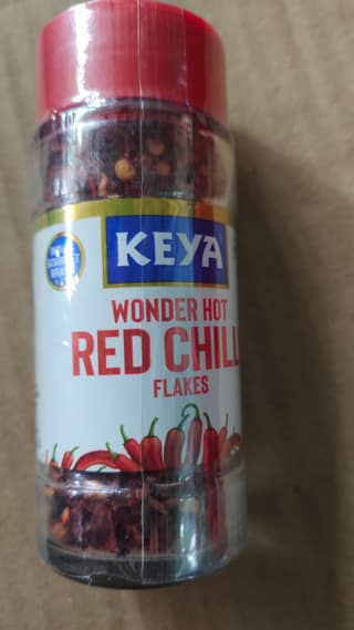 Keya wonder hot red chilli flakes Bottle