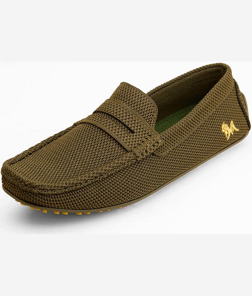 Neemans Knit Loafers Olive Men's Penny Shoes