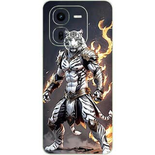 Yug Emporium Back Skin Wrap For iQOO Z9X 5G Premium Quality Full Coverage (Fighter lion) (Back Cover Multicolor)