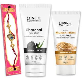 (Combo of 2) Globus Naturals Rakhi Special Combo- Charcoal Face Wash 75Gm & Multani Face Pack 50Gm view 2