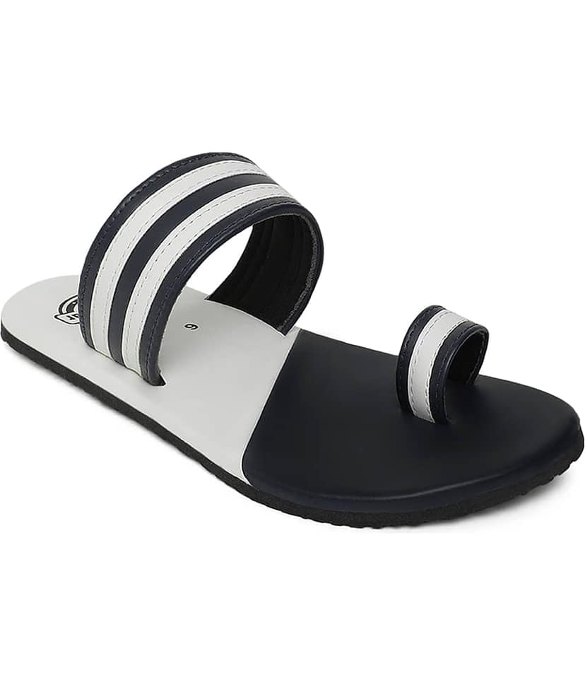 Cozy Wear Navy Blue Men's Leather Slipper view 2