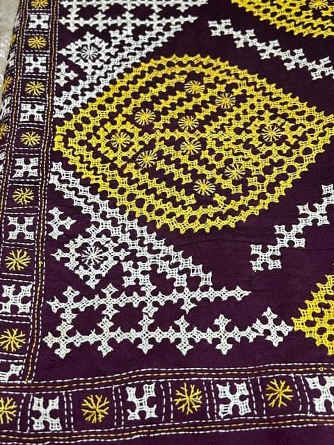 Blended Gujrati Silk Stitch Purple view 3
