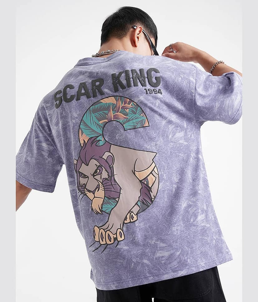 Highlander Men Polyester Oversized Fit Printed T-Shirt ( Purple ) view 3