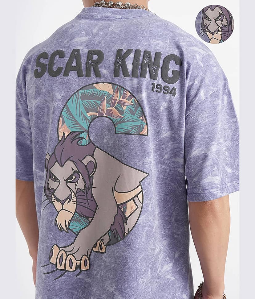 Highlander Men Polyester Oversized Fit Printed T-Shirt ( Purple ) view 5