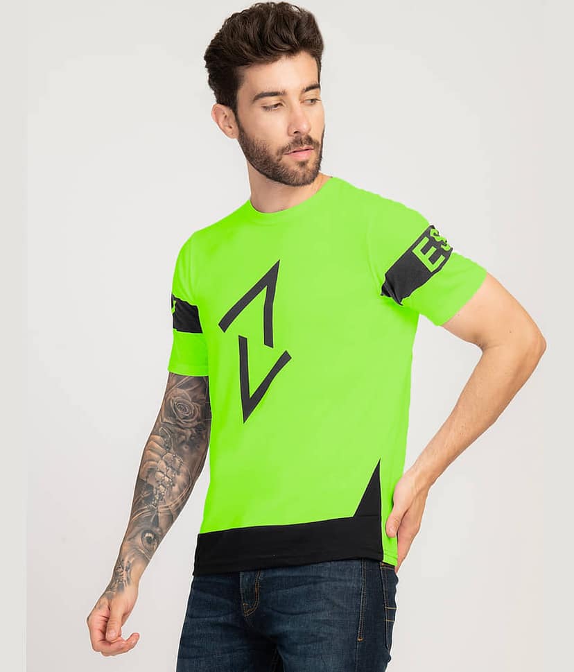 ELBATROSS Pack of 1 Polyester Slim Fit Men's T-Shirt ( Black ) view 2