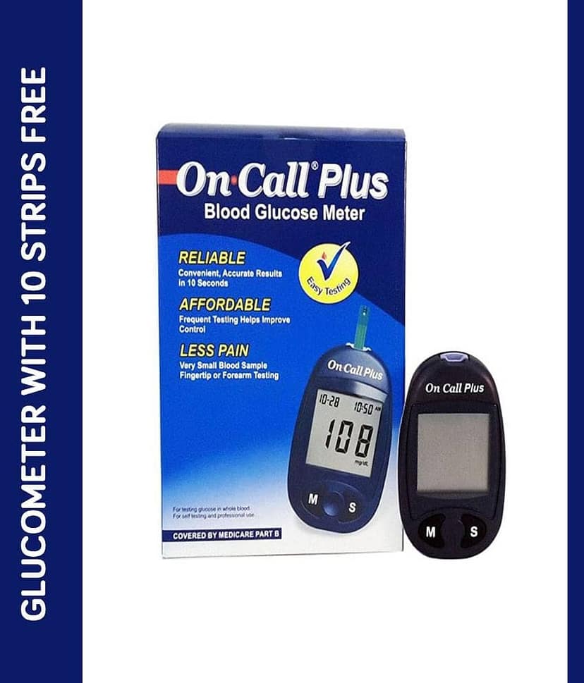 On Call Plus Glucometer With 10 Gluco Strip Acon