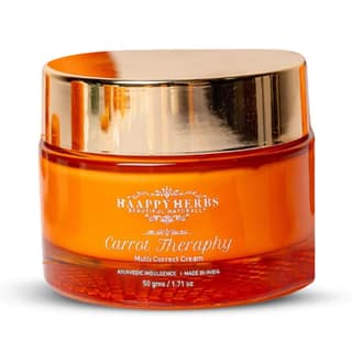 Haappy Herbs Carrot Theraphy Multi-Correct Cream | 16H Hydration | Wrinkle Correcting | Dark Spot Reduction | Vitamin A, C, E | Carrot, Aloe Vera, Rosemary | 50g Haappy Herbs Carrot Theraphy Multi-Correct Cream | 16H Hydration | Wrinkle Correcting | Dark