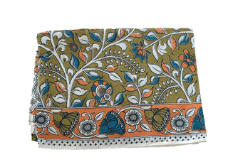 Kalamkari Silk Saree with unstitched Blouse