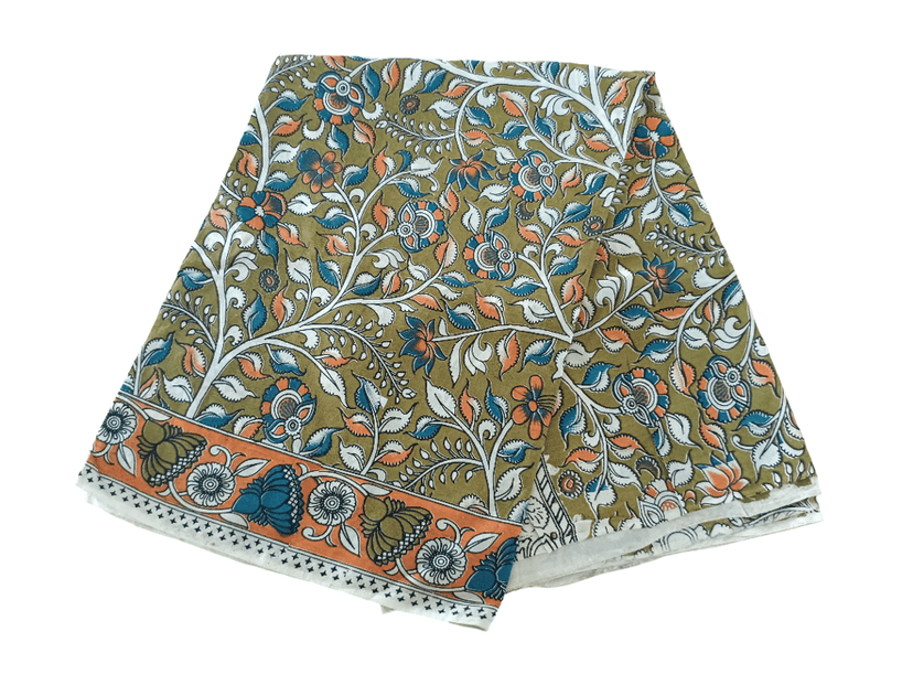 Kalamkari Silk Saree with unstitched Blouse view 2