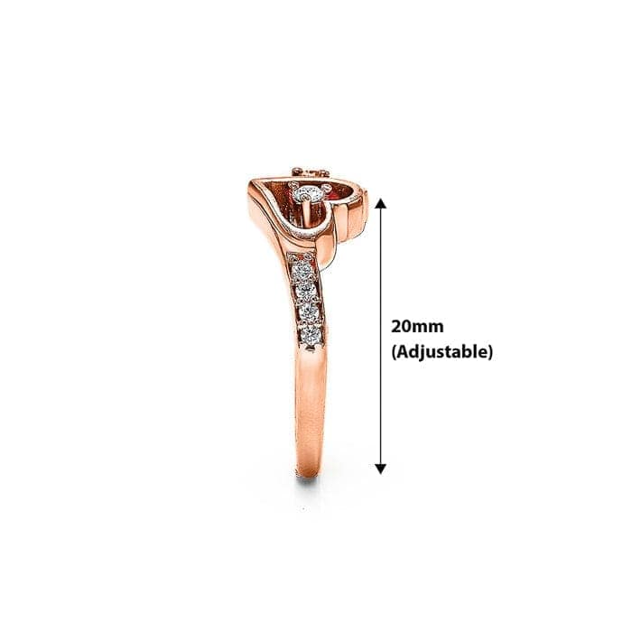 Connected Heart Rose Gold Adjustable Ring view 4