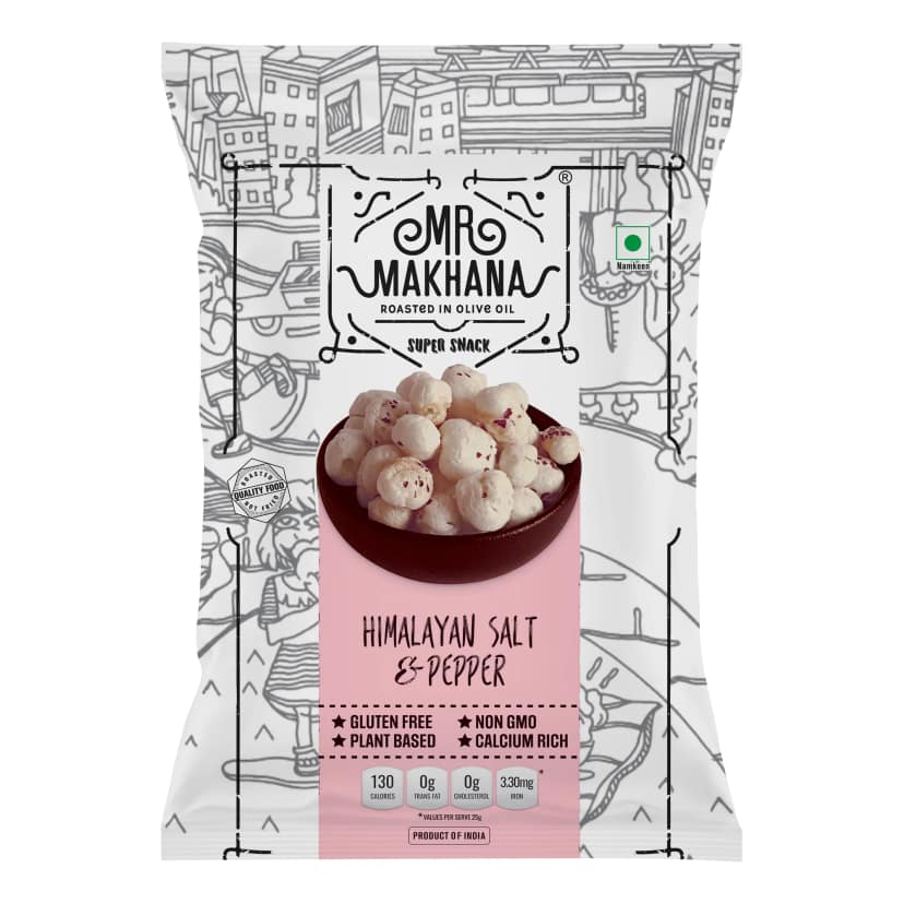 Mr Makhana Himalayan Salt and Pepper Roasted Makhana 21 g Healthy Snack