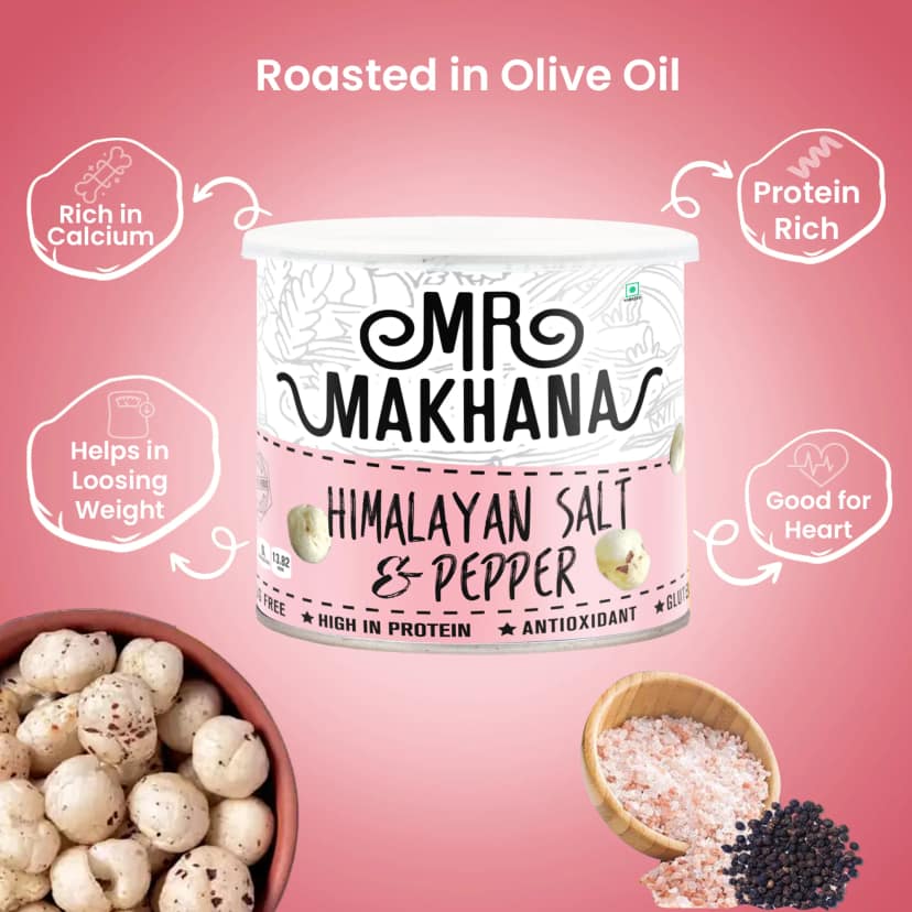Mr Makhana Himalayan Salt and Pepper Roasted Makhana 21 g Healthy Snack view 4
