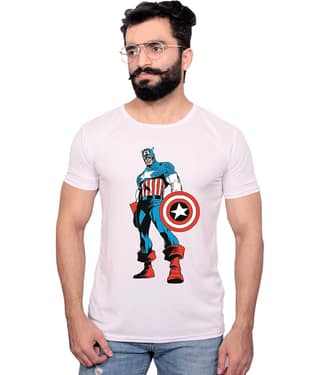 Nityanand Enterprises White Cotton Blend T-Shirt