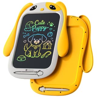 Portronics Ruffpad PupX10, 10-Inch LCD Writing Pad for Kids, a fun, reusable, and eco-friendly digital writing tablet designed to encourage creativity and keep children engaged - White & Yellow