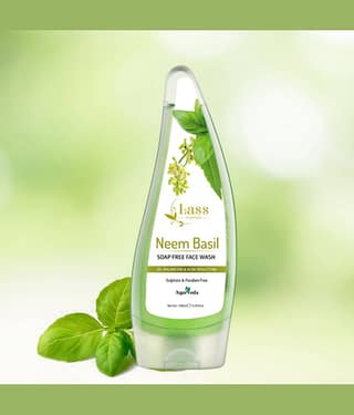 Lass Naturals Neem & Basil Face Wash - Natural Face Wash for all Skin Types 130ml Face Wash 130 mL