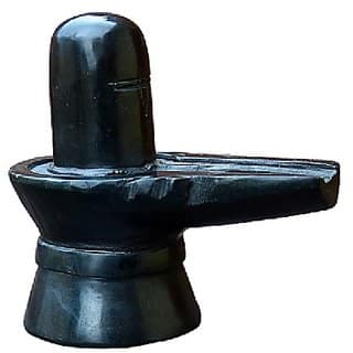 Baahubali Design Black Natural Marble Stone Shiva Lingam Shiv Ling Idol Murti for Daily Pooja Purpose by CEYLONMINE
