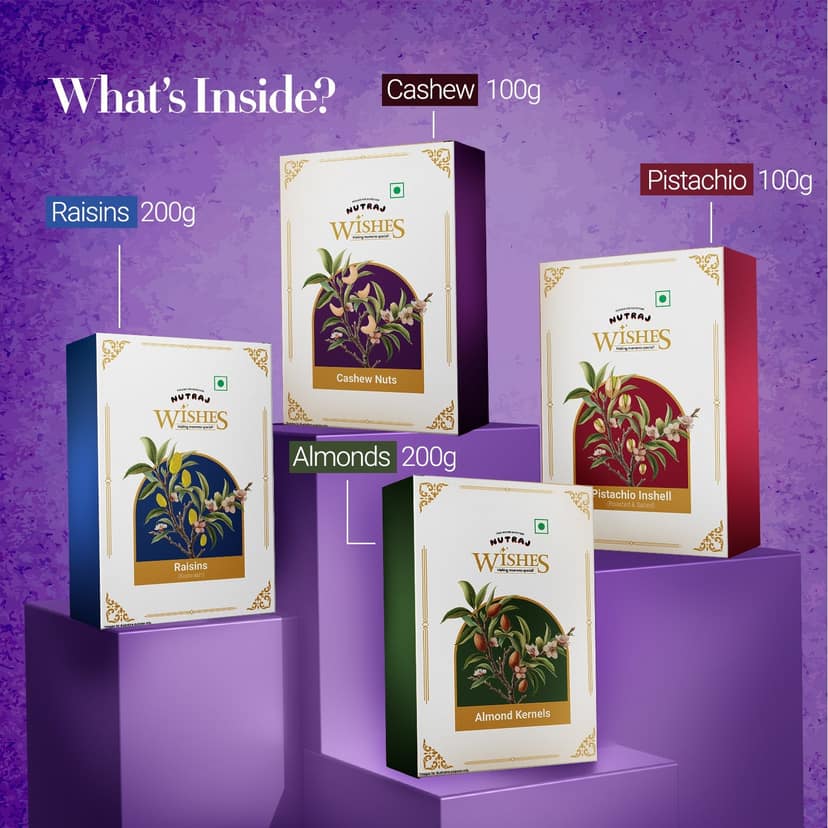 Nutraj Wishes Floral Majesty 600g Diwali Gift Box | GB-79 view 2