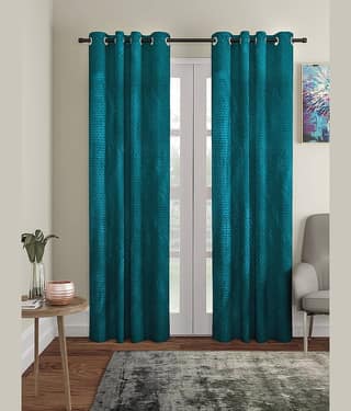 Cortina - Modern Embossed Room Darkening Eyelet Curtain-5 Ft-pack of 2