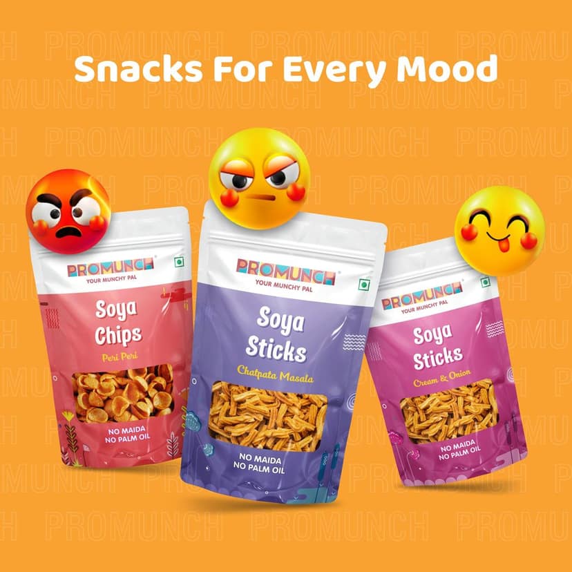 PROMUNCH Soya Chips - Peri Peri (Pack of 8; 30g Each) view 4