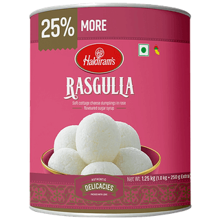 Haldiram's Sweets - Rasgulla, Bengali, Soft & Songy, 1.25 Kg Carton