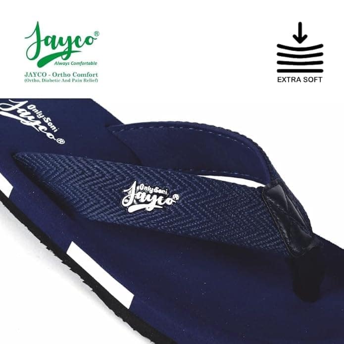Jayco Cushioned comfort slippers for men | oversize look | slip-resistant | Soft insole | pain relief | Rubber outsole | stylish design | indoor and outdoor flip flop view 5