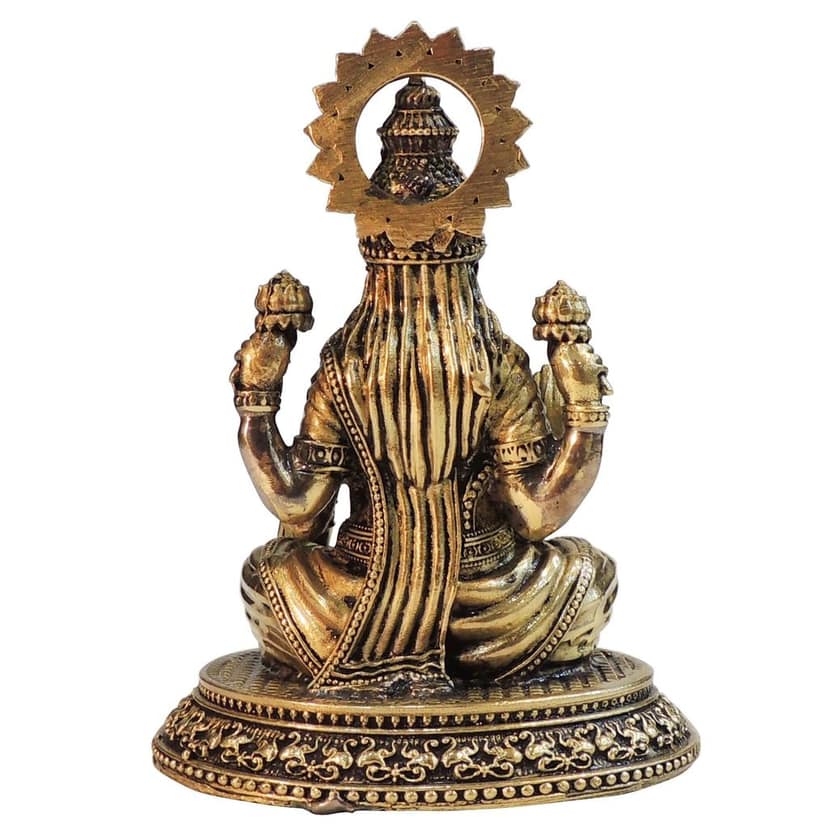 Brass Laxmi Ji God Idol � Goddess Lakshmi Brass Home Mandir Statue, Height : 5.5 Inch (BSMAS1829 L) view 3