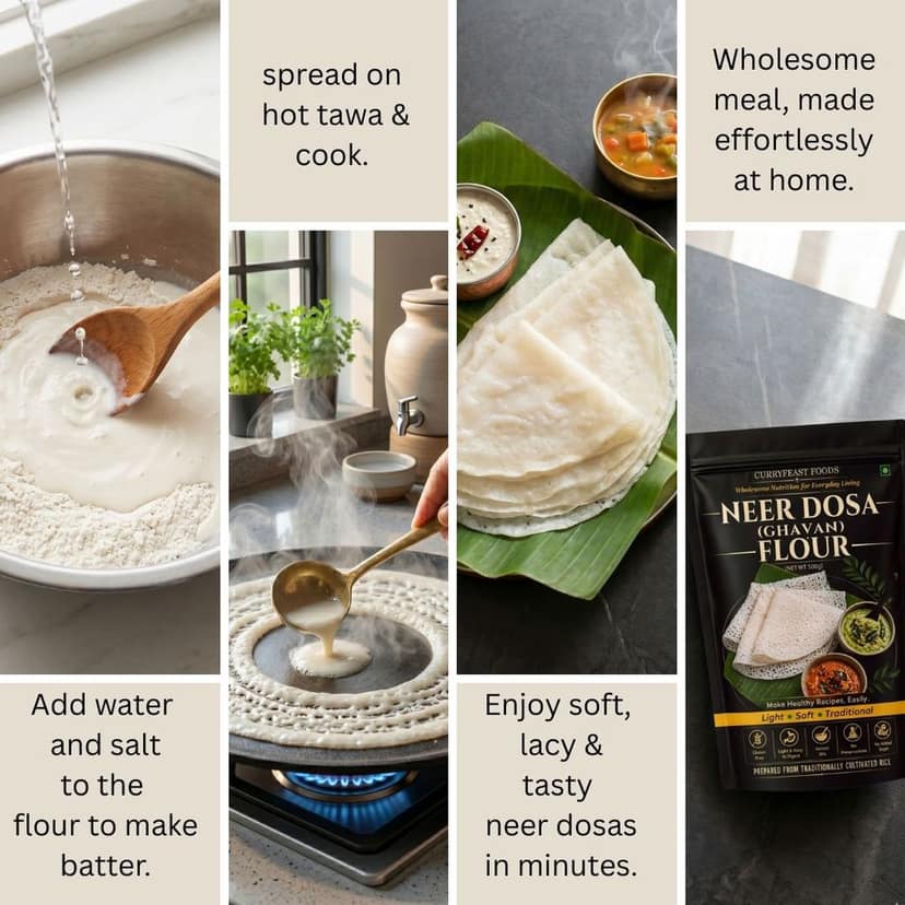 Curryfeast Neer Dosa (Ghavan) Flour/ Instant Dosa Mix/ 500 g view 6