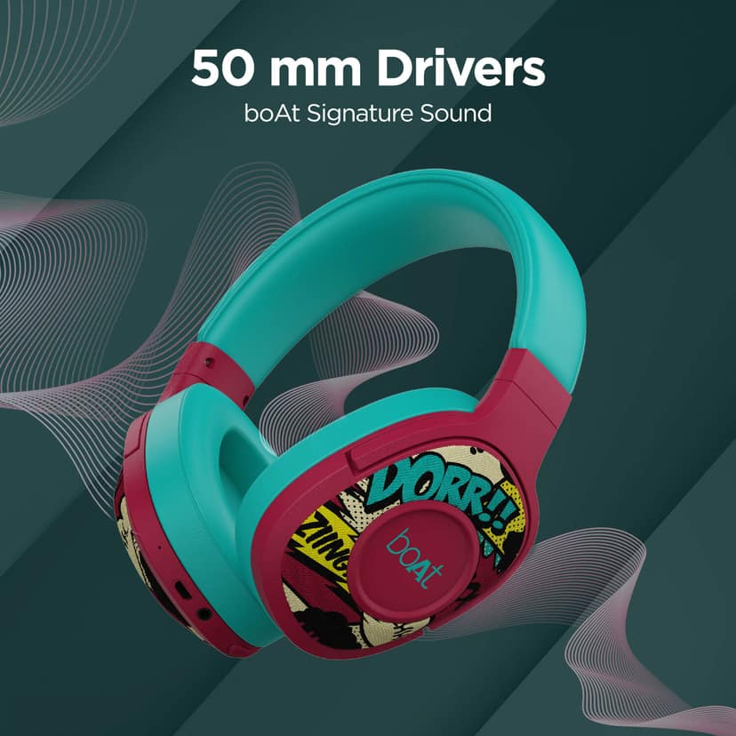 boAt Rockerz 558 | Wireless Headphone with 20 Hours Playback, Physical Noise Isolation, 50mm Dynamic Drivers Maroon Maverick view 2