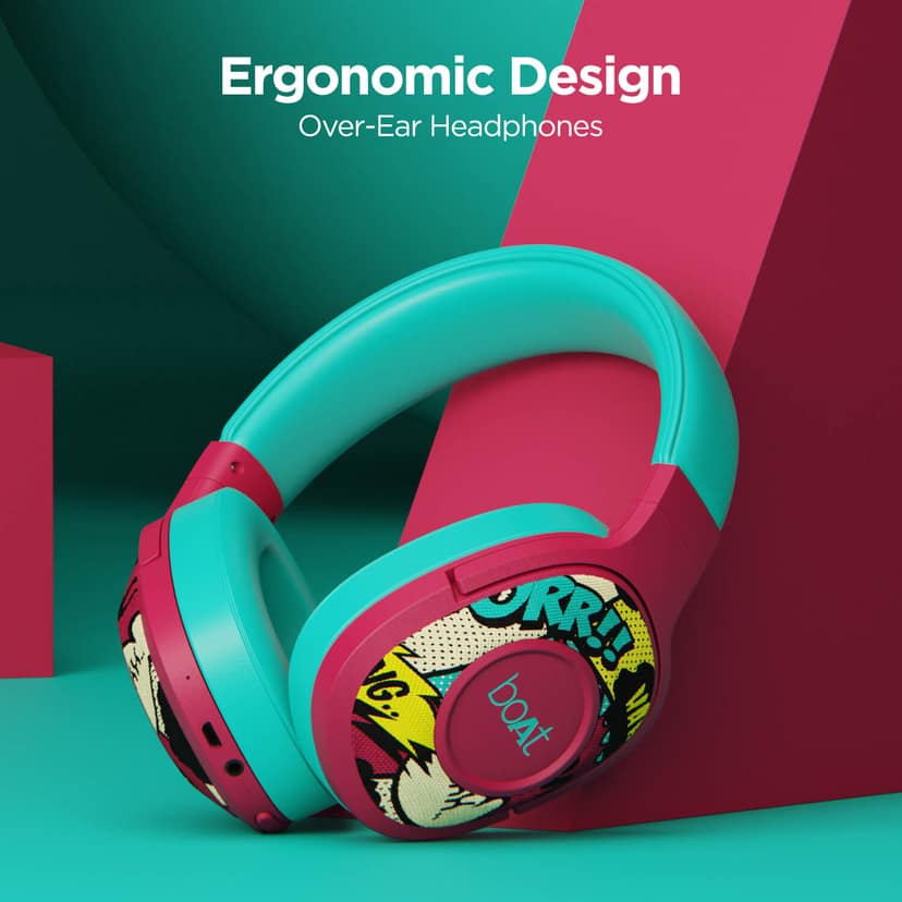 boAt Rockerz 558 | Wireless Headphone with 20 Hours Playback, Physical Noise Isolation, 50mm Dynamic Drivers Maroon Maverick view 3