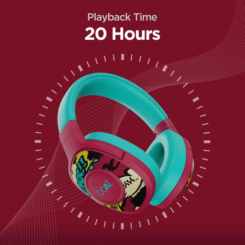 boAt Rockerz 558 | Wireless Headphone with 20 Hours Playback, Physical Noise Isolation, 50mm Dynamic Drivers Maroon Maverick view 4