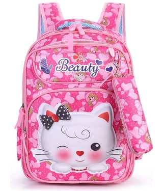 Tinytot Pink Polyester Backpack For Kids