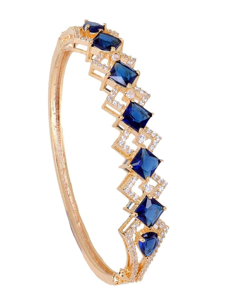 Gold plated Blue AD studded handcrafted stylish Bracelet for Women & Girls view 2