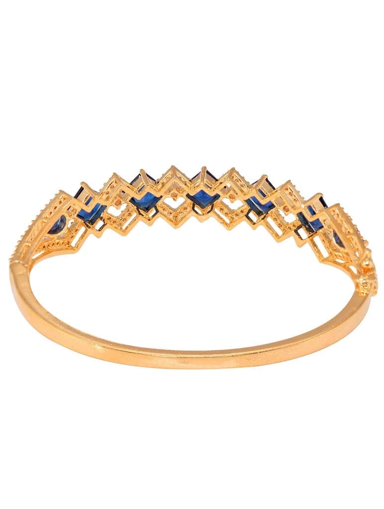 Gold plated Blue AD studded handcrafted stylish Bracelet for Women & Girls view 3