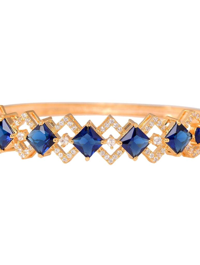 Gold plated Blue AD studded handcrafted stylish Bracelet for Women & Girls view 4
