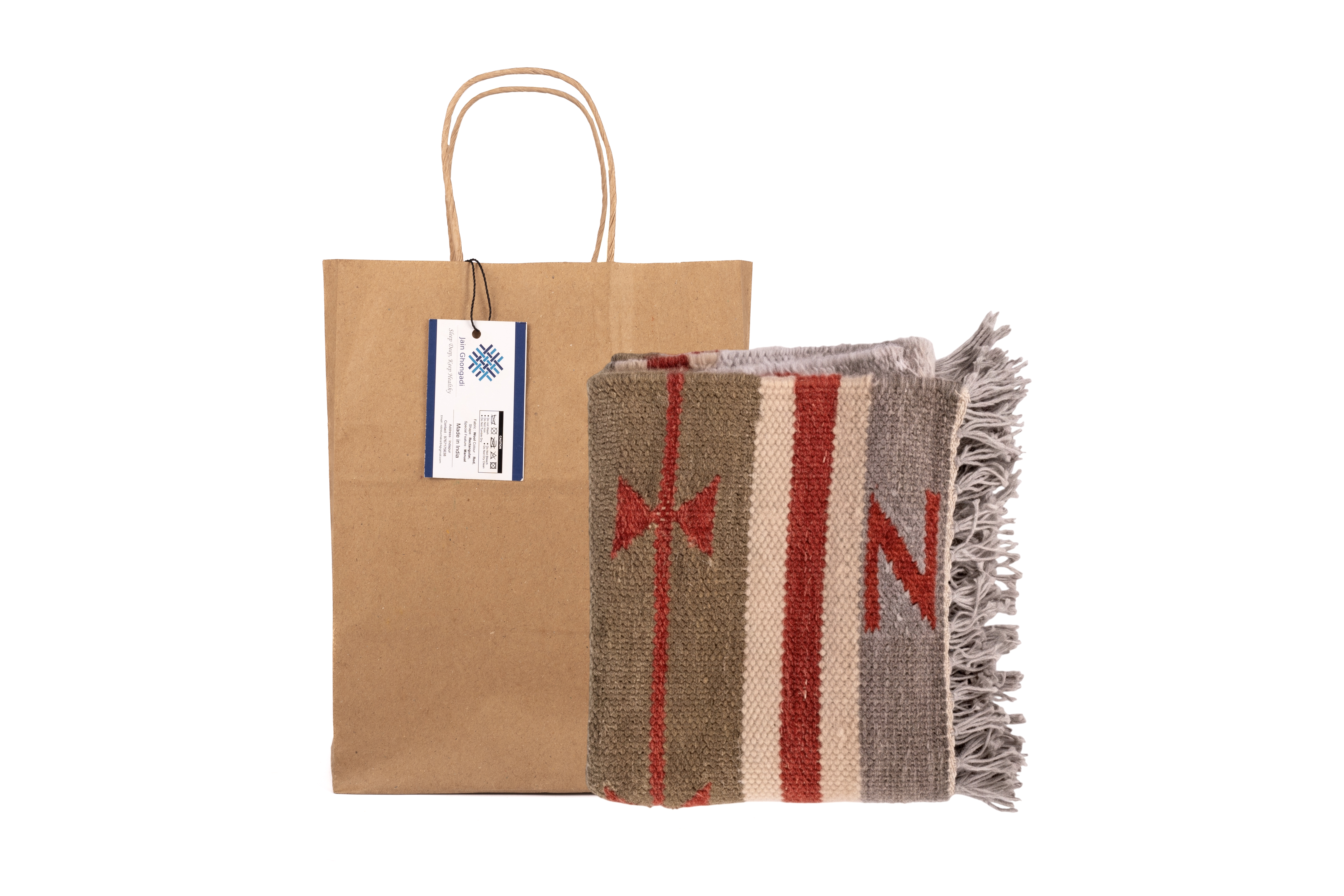 Traditional Woolen Ghonghadi Blanket 121.92 × 304.8 cm