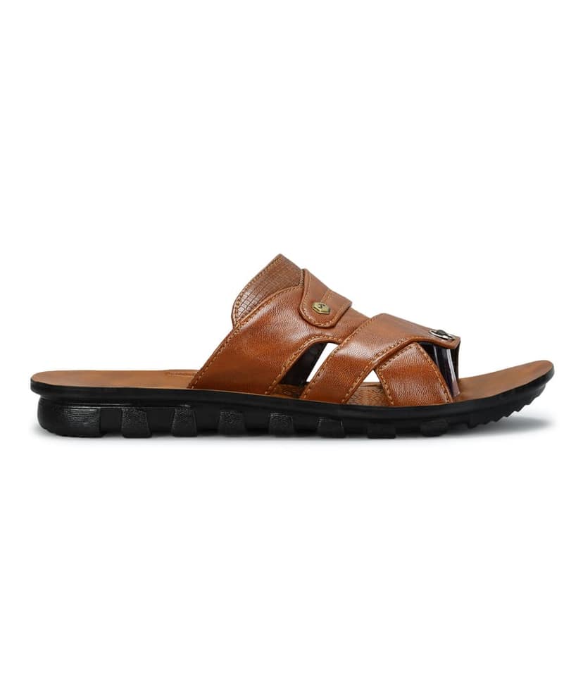 Paragon Men's Slip-on Brown Sandals for Men | Comfortable Sole & Durable view 2