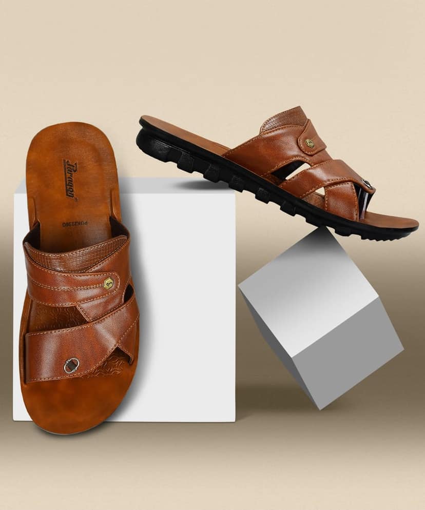 Paragon Men's Slip-on Brown Sandals for Men | Comfortable Sole & Durable view 7