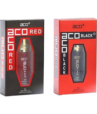 aco perfumes ACO RED & ACO BLACK Concentrated Attar Roll On 8ml COMBO SET