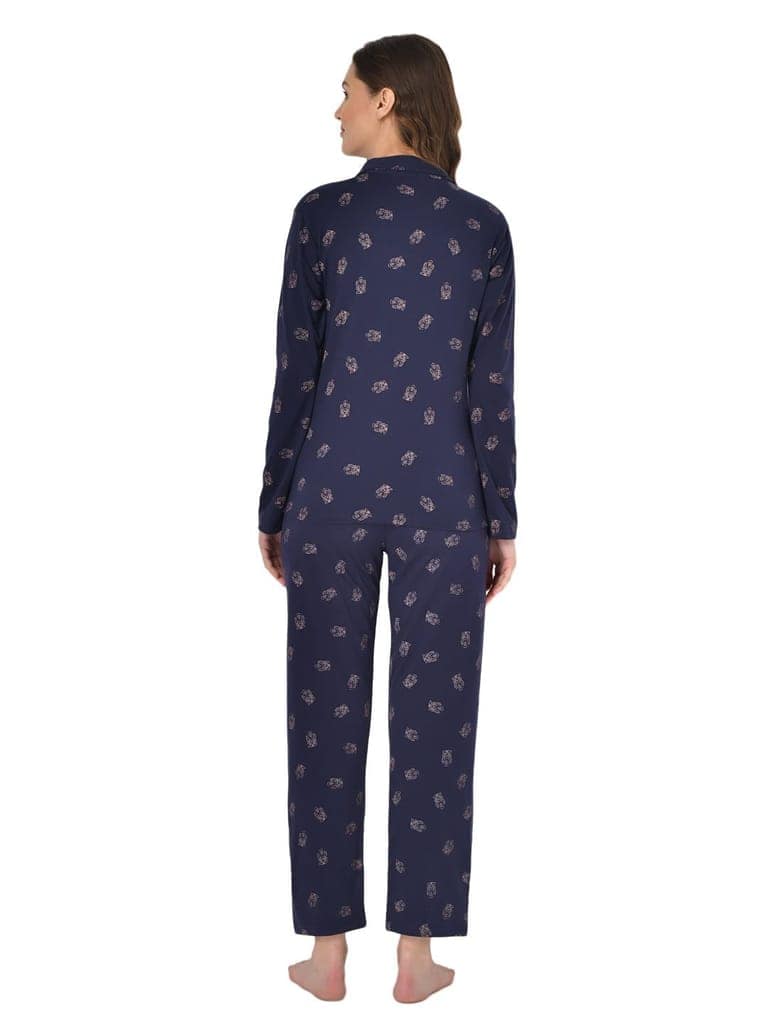 Klamotten Women's Baby Pink Allover Printed Top Pyjama Set N53N view 8