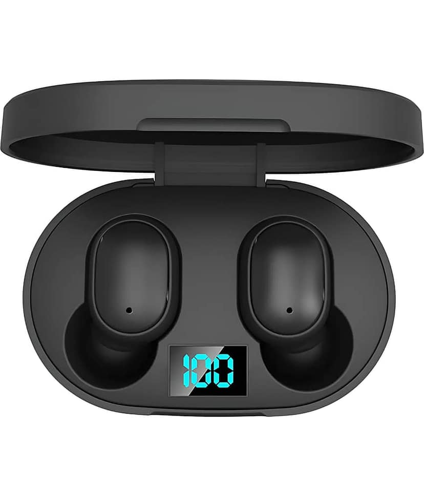 VEhop E6S with Display Bluetooth True Wireless (TWS) In Ear 25 Hours Playback Comfirtable in ear fit IPX4(Splash & Sweat Proof) Black