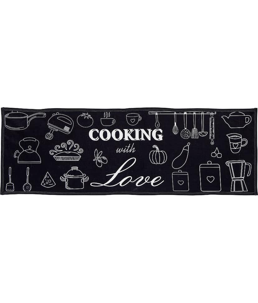 Aazeem Black Polyester Rectangular Floor Mat ( Pack of 1 ) view 2