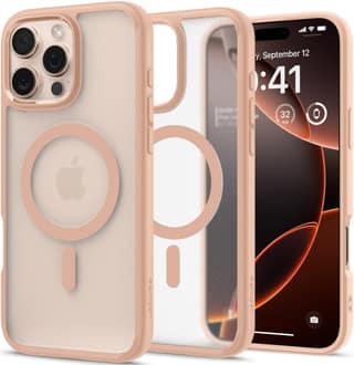 Spigen Ultra Hybrid MagFit Back Cover Case for iPhone 16 Pro Max, MagSafe Compatible, Air Cushion Technology - Polycarbonate + TPU | Frost Rose Titanium Spigen Ultra Hybrid MagFit Back Cover Case for iPhone 16 Pro Max, MagSafe Compatible, Air Cushion Tec