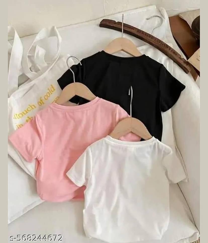 ODIMENT Pack of 3 Baby Girls Cotton Blend T-Shirt ( Multicolor ) view 2