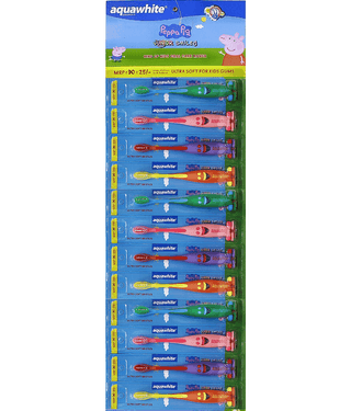 aquawhite aquawhite Junior Smiley Toothbrush Toothbrush Pack of 12