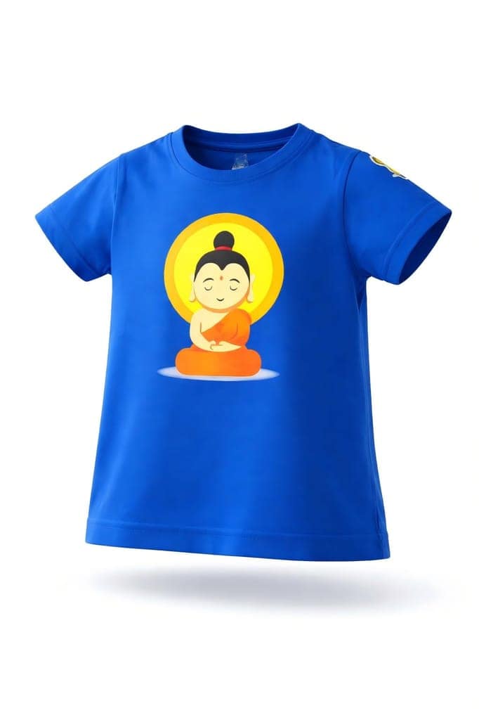 KUCHU Unisex T-Shirt | Buddha Print | 8–9 Years | Cotton Modal Fabric | Soft Feel | Breathable | Digitally Printed | Vibrant Colour view 6