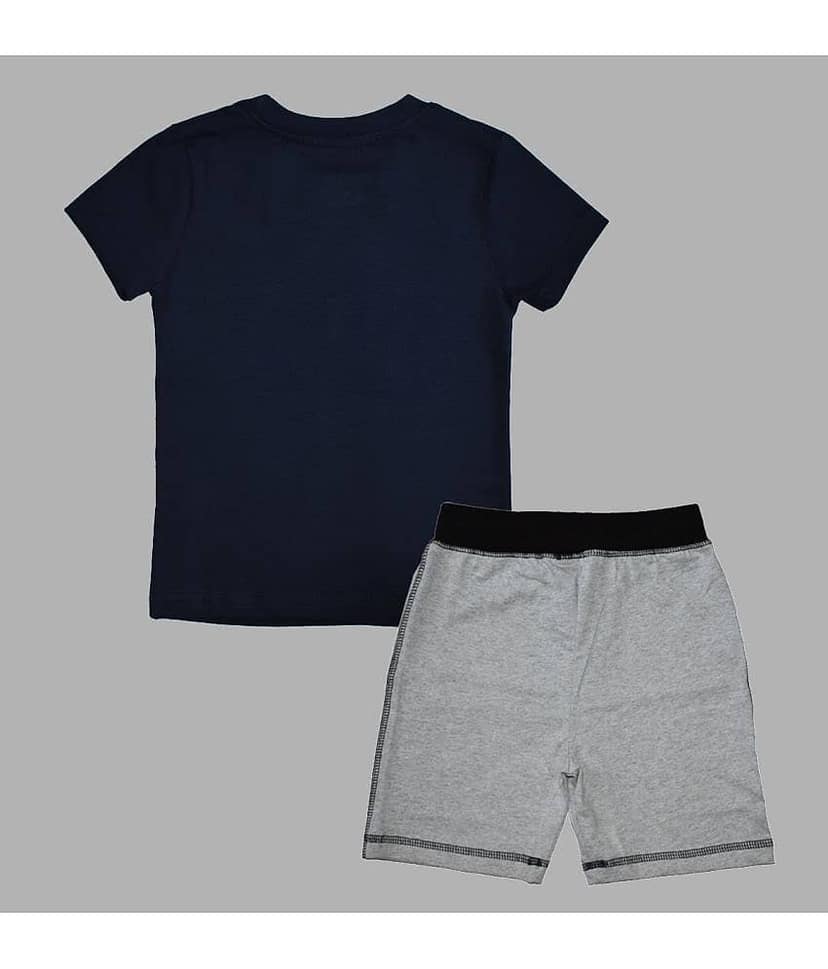 ETCHED DESIGN Pack of 1 Boys Cotton T-Shirt & Shorts Set ( Multicolor ) view 3