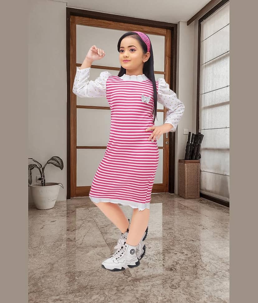 NEWSIFA Cotton Blend Bodycon Dress For Girls ( Pack of 1 , Black )