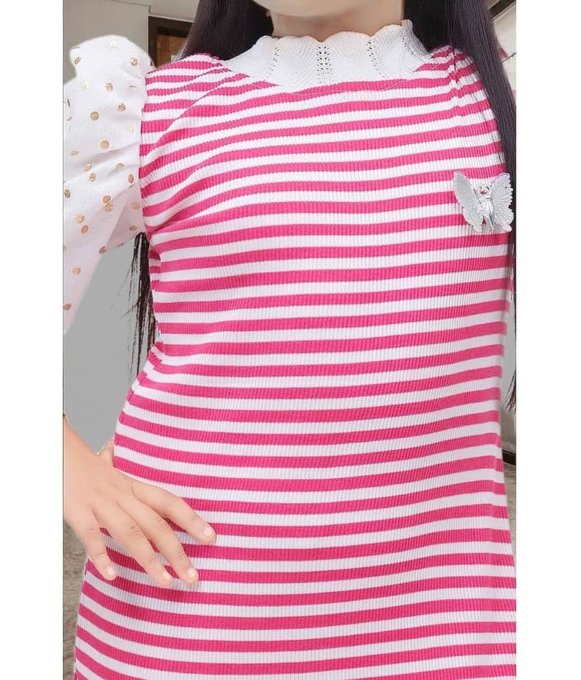 NEWSIFA Cotton Blend Bodycon Dress For Girls ( Pack of 1 , Black ) view 2