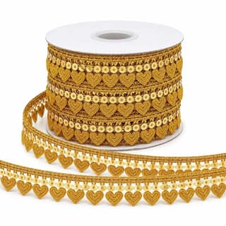 Gota Patti Flower Lace/Sarees Laces Border/Golden Laces/ Silver Lace/ Sequnce Lace-1.25 inch width 9Mtr